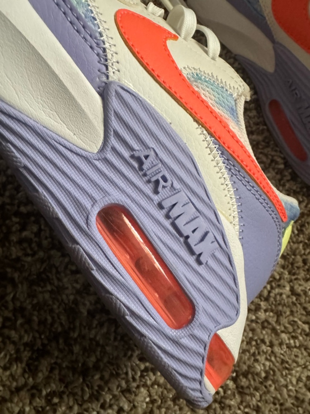 Nike Air Max Sneakers with Coral Swoosh and Rainbow Mesh - Picture 5 of 8